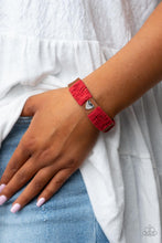Load image into Gallery viewer, Paparazzi Lusting for Wanderlust - Red - Snap Bracelet