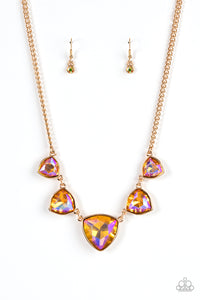 Paparazzi Cosmic Constellations - Gold - Oil Spill - Necklace & Earrings