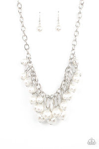 Paparazzi Powerhouse Pose - White - Necklace & Earrings - Life of the Party Exclusive February 2022 - $5 Jewelry with Ashley Swint