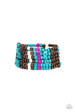 Load image into Gallery viewer, Paparazzi Dive into Maldives - Blue - Wooden Bracelet