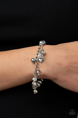 Paparazzi Adorningly Admirable - Silver - Stretchy Charm Bracelet