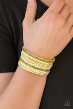 Load image into Gallery viewer, Paparazzi Victory Shine - Yellow Wrap Bracelet - $5 Jewelry With Ashley Swint