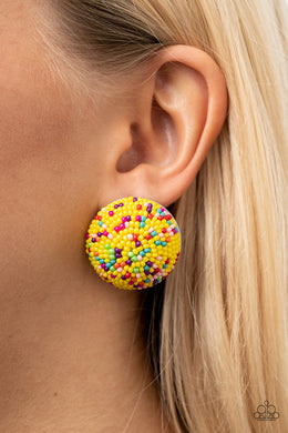 Paparazzi Kaleidoscope Sky - Yellow - Post Earrings