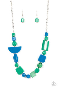 Paparazzi Tranquil Trendsetter - Green - Necklace & Earrings