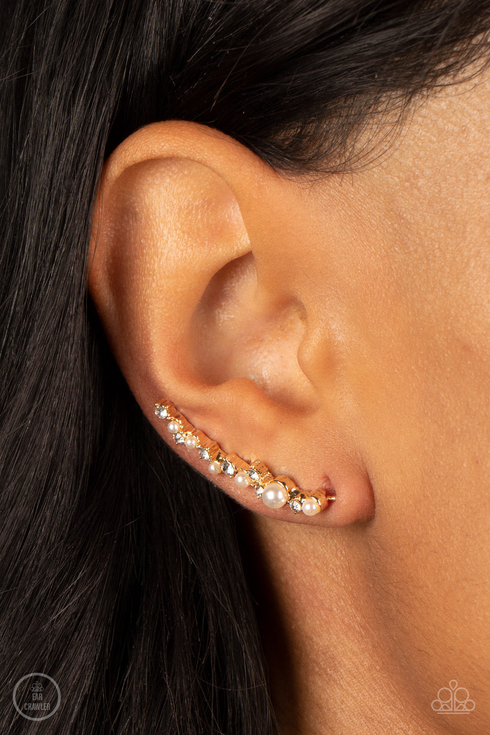 Paparazzi Couture Crawl - Gold - Ear Crawler - Earring