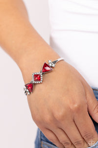 Paparazzi Strategic Sparkle - Red - Cuff  Bracelet