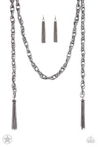 PAPARAZZI SCARFed for Attention - Gunmetal - BLOCKBUSTER - $5 Jewelry with Ashley Swint
