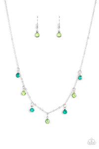 Paparazzi Carefree Charmer - Green - Short Necklace