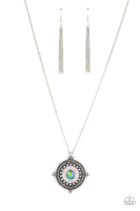 Paparazzi Compass Composure - Green - Necklace & Earrings