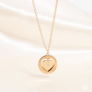 Paparazzi Heart Full of Faith - Gold - Necklace & Earrings