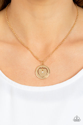Paparazzi Heart Full of Faith - Gold - Necklace & Earrings