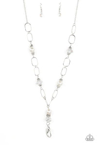 Paparazzi Creative Couture - White - Lanyard Necklace & Earrings