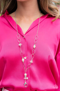 Paparazzi Creative Couture - White - Lanyard Necklace & Earrings