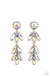 Paparazzi Space Age Sparkle - Yellow - Iridescent Post Earrings