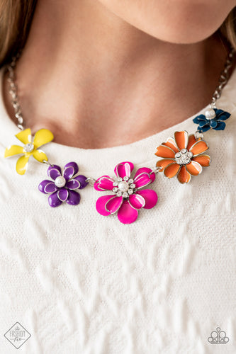 Paparazzi Floral Reverie - Multi - Flower Necklace & Earrings