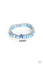 Load image into Gallery viewer, Paparazzi EYE Have A Dream - Blue - Third eye set of Stretchy Bracelets
