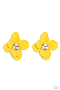 Paparazzi Jovial Jasmine - Yellow - Flower Post Earring