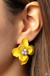 Paparazzi Jovial Jasmine - Yellow - Flower Post Earring