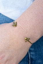 Load image into Gallery viewer, Paparazzi A Bit Rich - Brass - Aurum Rhinestones - Bracelet - $5 Jewelry with Ashley Swint