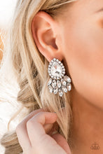 Load image into Gallery viewer, Paparazzi A Breath of Fresh HEIR - WHITE - Gem &amp; Rhinestones - Post Earrings - $5 Jewelry with Ashley Swint