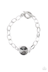 Paparazzi All Aglitter - Silver - Smoky Gem - Nice Silver Chain Toggle Closure - Bracelet - $5 Jewelry with Ashley Swint