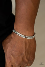 Load image into Gallery viewer, Paparazzi AWOL - Silver - Curb Chain - Black Cording - Sliding Knot Bracelet - $5 Jewelry with Ashley Swint