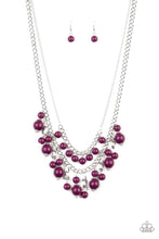 Load image into Gallery viewer, Paparazzi Beautifully Beaded - Purple Plum  Beads - Silver Chains - Necklace &amp; Earrings - $5 Jewelry With Ashley Swint