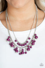 Load image into Gallery viewer, Paparazzi Beautifully Beaded - Purple Plum  Beads - Silver Chains - Necklace &amp; Earrings - $5 Jewelry With Ashley Swint