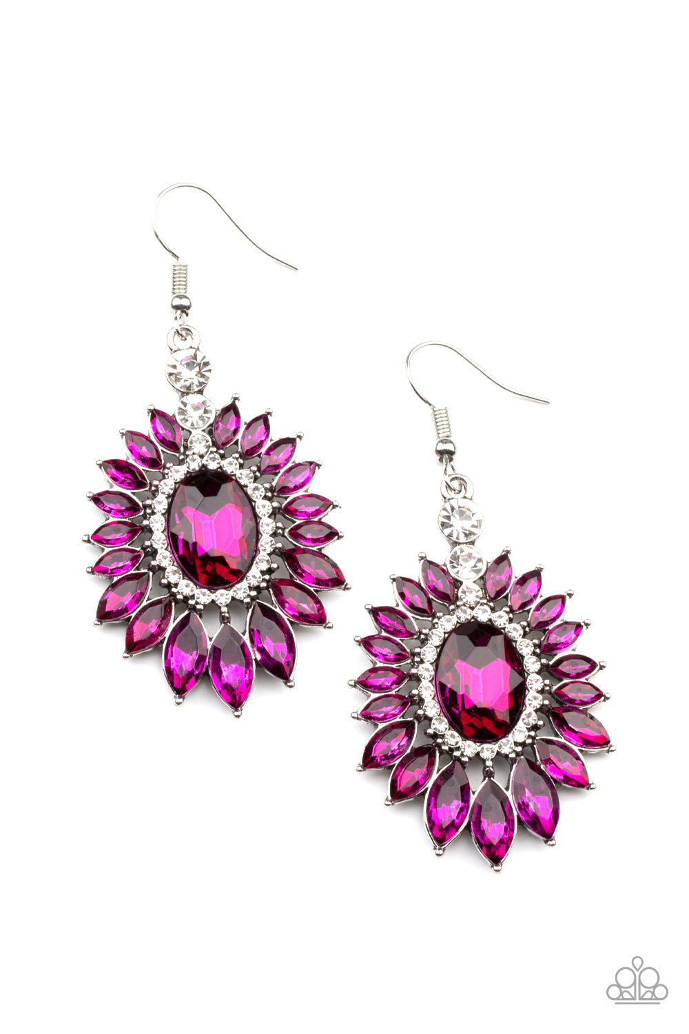 PRE-ORDER - Paparazzi Big Time Twinkle - Pink - Earrings - $5 Jewelry with Ashley Swint