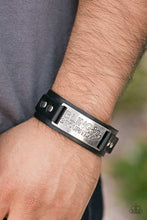 Load image into Gallery viewer, Paparazzi Bling Security - Black Leather - Silver Plate "Bling Security" Urban Bracelet - $5 Jewelry With Ashley Swint
