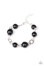 Load image into Gallery viewer, Paparazzi Boardroom Baller - Black - White Rhinestones - Ornate Silver Accents - Adjustable Bracelet - $5 Jewelry with Ashley Swint