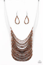 Load image into Gallery viewer, Paparazzi Catwalk Queen - Multi - Metallic Copper and Gunmetal Seed Beads - Necklace &amp; Earrings - $5 Jewelry With Ashley Swint