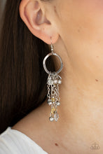 Load image into Gallery viewer, Paparazzi Charm School - Yellow - Silver Heart &amp; Floral Charms Earrings - $5 Jewelry with Ashley Swint