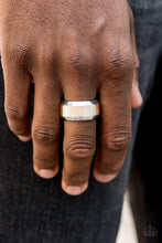 Load image into Gallery viewer, Paparazzi Checkmate - Multi - Beveled Silver Band - Shimmery Gold - Ring Men's Collection - $5 Jewelry With Ashley Swint