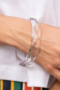 PRE-ORDER - Paparazzi Clear-Cut Couture - White Bracelet - Trend Blend Fashion Fix August 2021 - $5 Jewelry with Ashley Swint