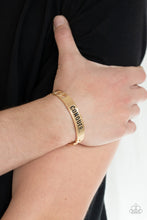 Load image into Gallery viewer, Paparazzi Conquer Your Fears - Gold - Inspirational Bracelet - $5 Jewelry with Ashley Swint