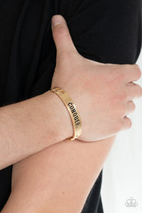 Paparazzi Conquer Your Fears - Gold - Inspirational Bracelet - $5 Jewelry with Ashley Swint