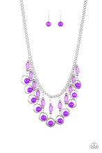 Load image into Gallery viewer, Paparazzi Cool Cascade - Purple - Fringe of Silver, Purple and Crystal Beads - Necklace &amp; Earrings - $5 Jewelry With Ashley Swint