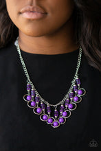 Load image into Gallery viewer, Paparazzi Cool Cascade - Purple - Fringe of Silver, Purple and Crystal Beads - Necklace &amp; Earrings - $5 Jewelry With Ashley Swint