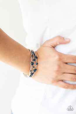 PRE-ORDER - Paparazzi Cosmic Candescence - Blue - Hinged Bracelet - $5 Jewelry with Ashley Swint
