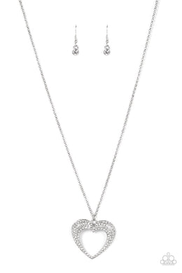 PRE-ORDER - Paparazzi Cupid Charisma - White - Necklace & Earrings - $5 Jewelry with Ashley Swint