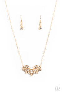 PRE-ORDER - Paparazzi Deluxe Diadem - Gold - Necklace & Earrings - $5 Jewelry with Ashley Swint