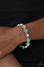 Load image into Gallery viewer, Paparazzi Desert Dilemma - Multi - Turquoise and White Stones - Ornate Silver - Stretchy Bracelet - $5 Jewelry with Ashley Swint