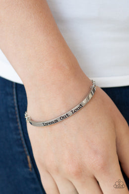 Paparazzi Dream Out Loud - Silver - Stamped Inspirational - Inspirational Bracelet - $5 Jewelry with Ashley Swint
