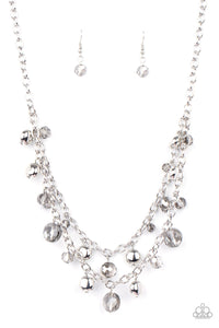 PRE-ORDER - Paparazzi Ethereally Ensconced - Silver - Necklace & Earrings - $5 Jewelry with Ashley Swint