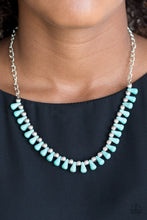 Load image into Gallery viewer, Paparazzi Extinct Species - Blue - Turquoise Teardrop Stones - Silver Fringe Necklace &amp; Earrings - $5 Jewelry with Ashley Swint