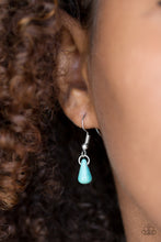 Load image into Gallery viewer, Paparazzi Extinct Species - Blue - Turquoise Teardrop Stones - Silver Fringe Necklace &amp; Earrings - $5 Jewelry with Ashley Swint