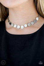 Load image into Gallery viewer, Paparazzi Faster Than SPOTLIGHT - Silver - Shiny Discs - Choker Necklace and matching Earrings - $5 Jewelry with Ashley Swint