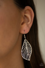 Load image into Gallery viewer, Paparazzi Feathery Foliage - Yellow Rhinestones - Leafy Silver Feathers - Necklace &amp; Earrings - $5 Jewelry with Ashley Swint