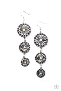 Paparazzi Festively Floral - Yellow - Earrings - $5 Jewelry with Ashley Swint